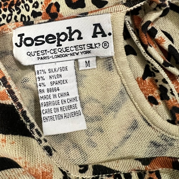 Joseph A. Vintage Silk fine knit sweater leopard animal print size medium womens - Picture 7 of 7